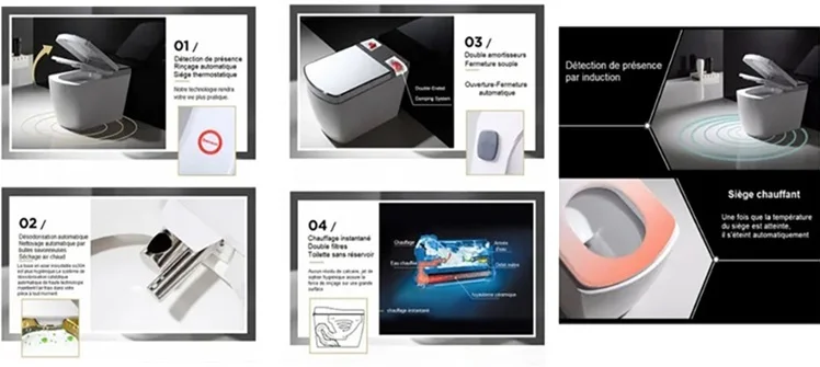 Toilette japonaise connectée lavante avec siège chauffant